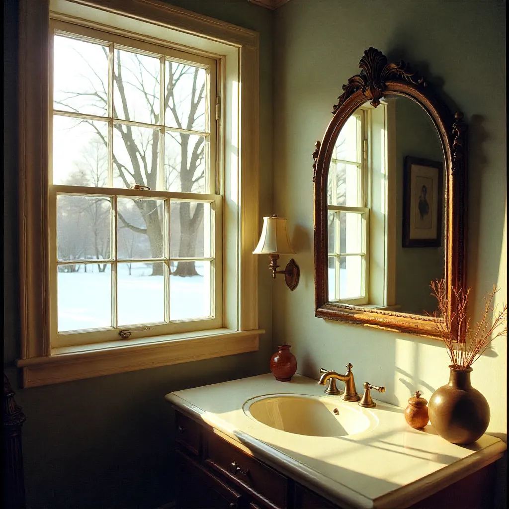 Strategic mirror placement in interior space